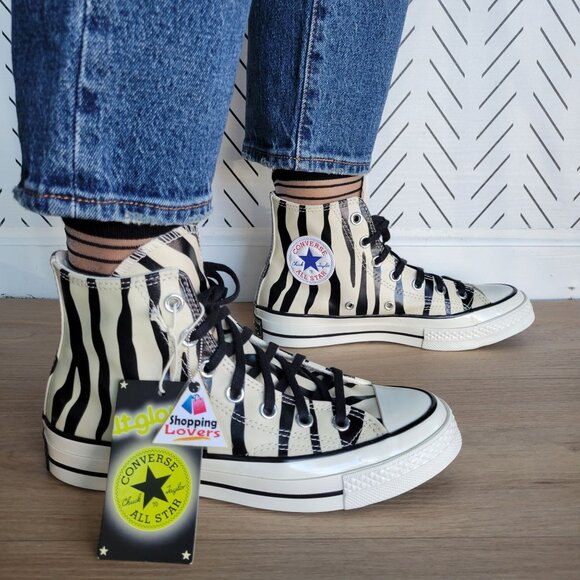 ⭐Converse Chuck 70 Hi 8 Women Shoes Zebra Print Canvas Glow in the Dark A15032C - Picture 4 of 13